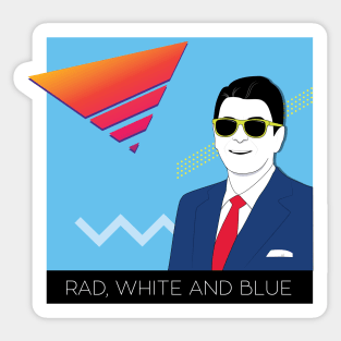 Rad, White and Blue Sticker